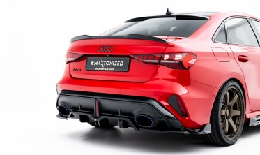 Дифузор на задній бампер Audi RS3 8Y рестайл Sedan вар. 2 (обвіс Maxton design) фото