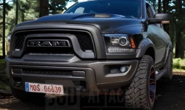 Радиаторная решетка Dodge Ram (2013-2018) Rabel матовая фото