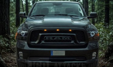 Радиаторная решетка Dodge Ram (2013-2018) в стиле Rabel матовая фото