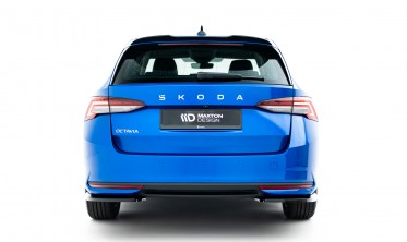Боковые элероны (накладки) на задний бампер Skoda Octavia Mk4 2024- Макстон дизайн фото