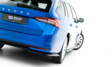 Боковые элероны (накладки) на задний бампер Skoda Octavia Mk4 2024- Макстон дизайн фото