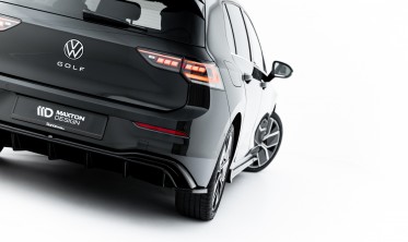 Диффузор на задний бампер с ребрами VW Golf 8  фото