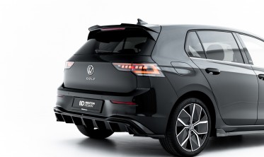 Диффузор на задний бампер с ребрами VW Golf 8  фото