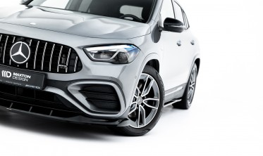 Тюнинг сплиттер на передний бампер Mercedes GLA H247 AMG 35 2023- вар. 2 фото