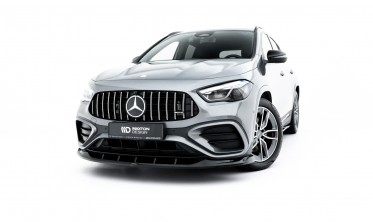 Тюнинг сплиттер на передний бампер Mercedes GLA H247 AMG 35 2023- вар. 2 фото