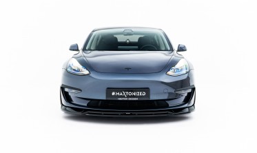 Тюнинговый диффузор под передний бампер Tesla Model 3 фото