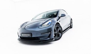 Тюнинговый диффузор под передний бампер Tesla Model 3 фото