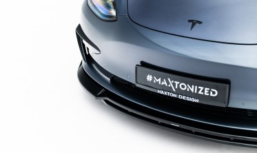 Тюнинговый диффузор под передний бампер Tesla Model 3 фото