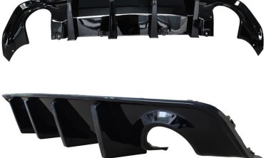 Тюнинговый диффузор заднего бампера Dodge Charger 2020-2022 wide body V2 Style черный глянец фото