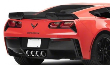 Спойлер крышки багажника Chevrolet Corvette (2014-2019) Wickerbill style черный глянец фото