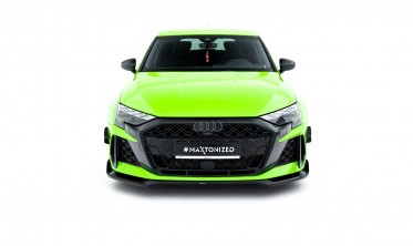 Тюнинг юбка на передний бампер Audi RS3 8Y Sedan, Sportback вар. 2 (обвес Макстон) фото