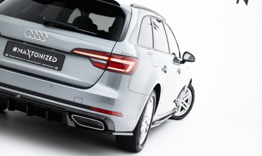 Бокові накладки (елерони) на задній бампер Audi A4 B9 під диф. AU-A4-B9-AV-RS1 фото