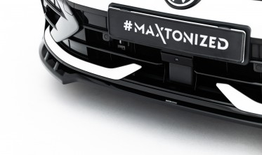 Тюнінг накладка (губа) на передній бампер VW Golf MK8 R рест. Maxton design вар. 1 фото