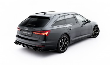 Дифузор заднього бампера Audi A6 Sedan / Avant C8 / C8 рест. із муляжами вихлопних труб фото