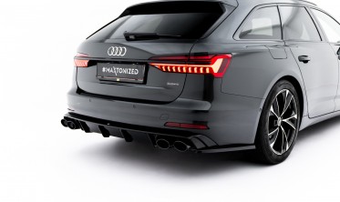 Дифузор заднього бампера Audi A6 Sedan / Avant C8 / C8 рест. із муляжами вихлопних труб фото