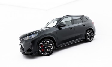 Нижние накладки (листвы) на боковые пороги BMW X1 U11 M-Pack, M35i (Maxton Design) фото