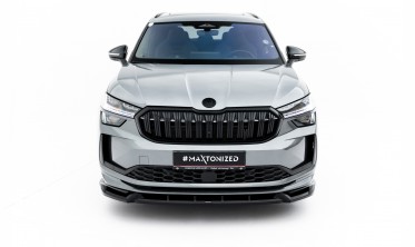 Тюнинг накладка (юбка) на передний бампер Skoda Kodiaq Mk2 Sportline вар. 1 фото