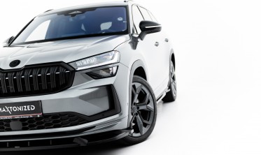 Тюнинг накладка (юбка) на передний бампер Skoda Kodiaq Mk2 Sportline вар. 1 фото