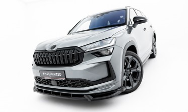 Тюнинг накладка (юбка) на передний бампер Skoda Kodiaq Mk2 Sportline вар. 1 фото