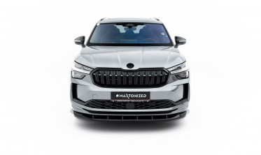 Тюнинг сплиттер на передний бампер Skoda Kodiaq Mk2 Sportline вар. 2 фото