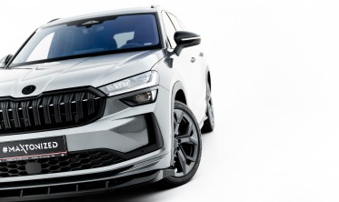 Тюнинг сплиттер на передний бампер Skoda Kodiaq Mk2 Sportline вар. 2 фото