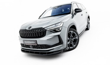 Тюнинг сплиттер на передний бампер Skoda Kodiaq Mk2 Sportline вар. 2 фото