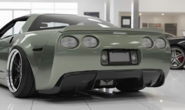 Диффузор заднего бампера Chevrolet Corvette C5 (1998-2004) черный матовый фото