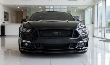 Диффузор переднего бампера Ford Mustang (2015-2017) черный глянец фото
