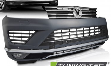 Тюнинг бампер передний VW Touareg MK2 2014-2018 стиль R с туманками фото