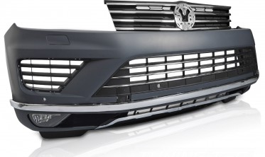 Тюнінг бампер передній VW Touareg MK2 2014-2018 стиль R з туманками фото