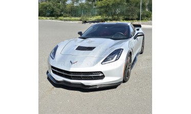 Дифузор переднього бампера Chevrolet Corvette (2014-2019) чорний глянець фото