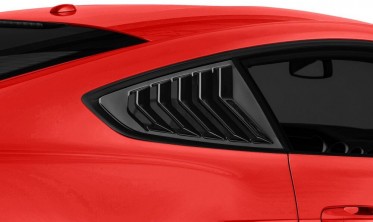 Накладки-жалюзі на бічні вікна Ford Mustang Fastback (2014-2023) чорний глянець фото