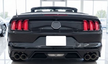 Дифузор заднього бампера Ford Mustang (2015-2017) GT500 style dual чорний глянець фото