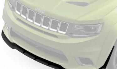 Тюнинговая накладка (юбка) на передний бампер Jeep Grand Cherokee WK2 (2014-2021) черный глянец фото