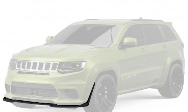 Тюнинговая накладка (юбка) на передний бампер Jeep Grand Cherokee WK2 (2014-2021) черный глянец фото