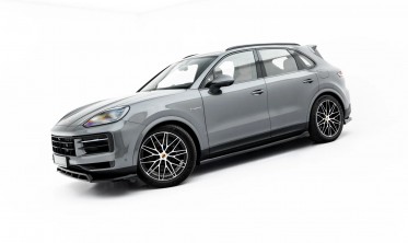 Тюнинговые накладки (листвы) под боковые пороги Porsche Cayenne Mk3 вар. 2 фото