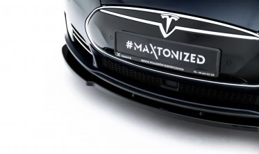 Тюнинг сплиттер на передний бампер Tesla Model S 2012-2016 вар. 2 фото