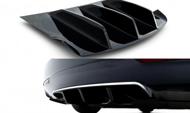Центральна тюнінг накладка на задній бампер Tesla Model S 2012-2016 фото