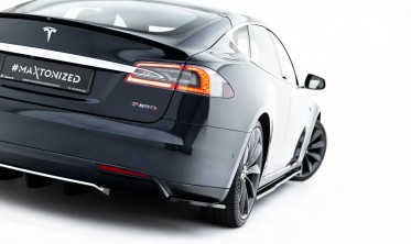 Боковые элероны на задний бампер Tesla Model S 2012-2016 вар. 2 фото
