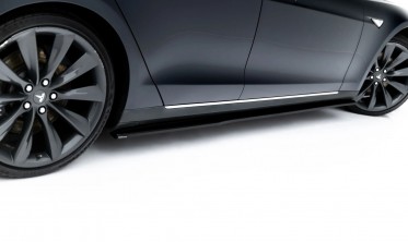 Тюнинг листвы под боковые пороги Tesla Model S 2012-2016 вар. 2 Maxton-design фото