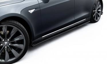 Тюнинг листвы под боковые пороги Tesla Model S 2012-2016 вар. 2 Maxton-design фото
