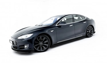 Тюнинг листвы под боковые пороги Tesla Model S 2012-2016 вар. 2 Maxton-design фото