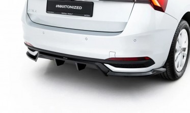 Тюнінг дифузор на задній бампер Skoda Scala Mk1 рестайл Mакстон дизайн фото