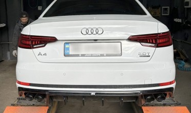Тюнинг диффузор на задний бампер Audi S4 B9 2016-2019 фото