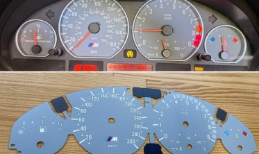 Шкали-замінники з миль на кілометри BMW E46 M3 фото