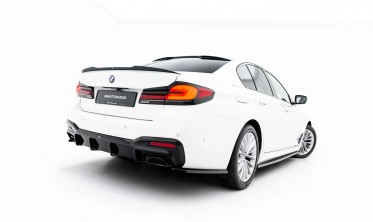 Тюнинг диффузор на задний бампер BMW G30, G31 M-Pack (под одинарные насадки) фото