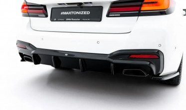 Тюнинг диффузор на задний бампер BMW G30, G31 M-Pack (под одинарные насадки) фото