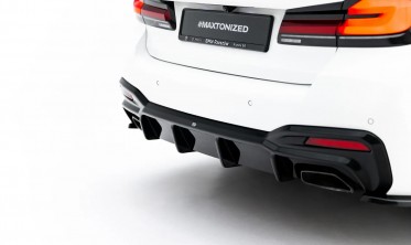 Тюнинг диффузор на задний бампер BMW G30, G31 M-Pack (под одинарные насадки) фото