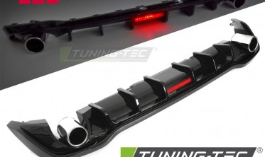 Задний тюнинг диффузор VW Golf 8 2019-2024 с led стопом фото