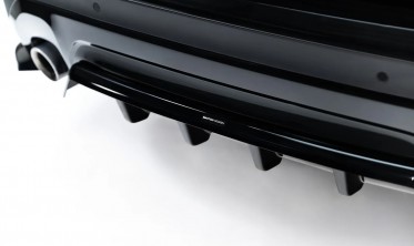 Центральный диффузор на задний бампер BMW X3 G01 Maxton design фото